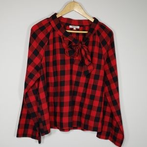 madewell red/black check tomboy flannel sh…